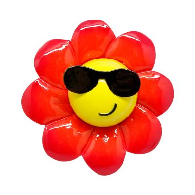 China Whosale Flexible Handmade 3D Smile Flower Cute Animal Cool Fridge Magnet For Kitchecn Home Decoration for sale