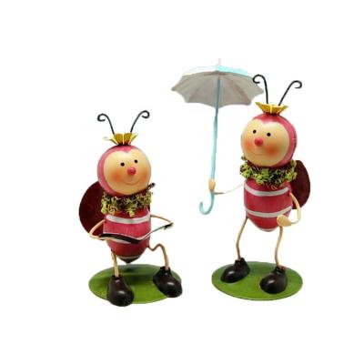 China Full Color With Unique Design Home Crafts Small Decorative Metal Insect Garden Art Decoration for sale