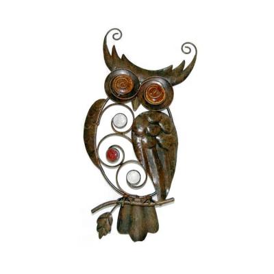 China Europe New Design Luxury Home Decor Metal Abstract Owl Hanging Wall Art for sale