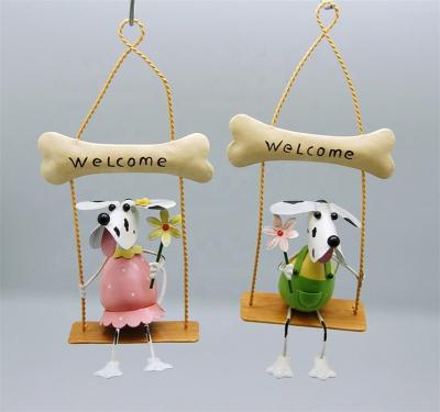 China Hot Sale Customized Cute / Decorative Crafts Eco Friendly Dog Swinging Hanging Decor for sale