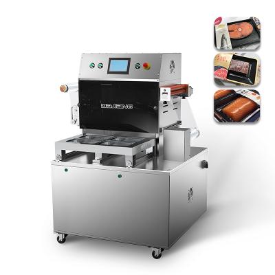 China VS-410 Food Meat Seafood Nitrogen Filling MAP Gas Flow Sealer Tray Vacuum Skin Packaging Machine for sale