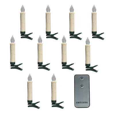 China Pretty New Hot Selling Home Decoration Christmas Tree Decorations Remote Control Dimmable Wireless Clip Led Candle Light for sale