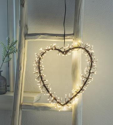 China Pretty new high quality 25cm heart shaped garland valentines home decoration heart shaped led lights for sale