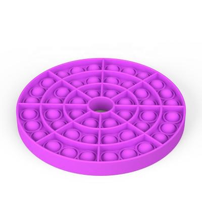 China Factory direct sales eco-friendly silicone round push bubble wiggle sensory toy purple for sale