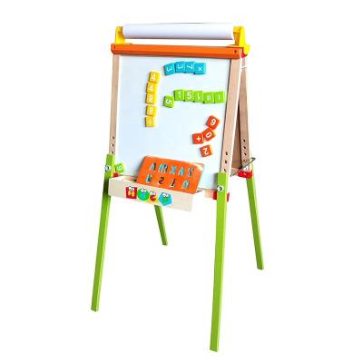 China Eco-friendly Wooden Drawing Stand Easel Art Double Sides Writing Board Baby Toys Children Educational Kids for sale