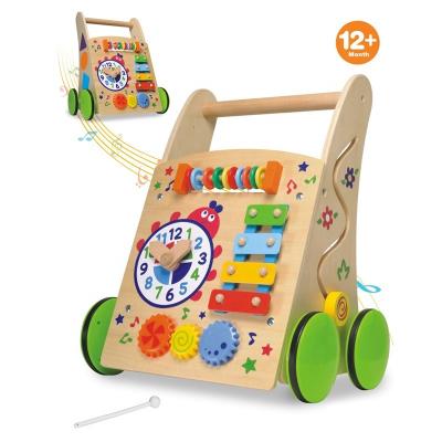 China Eco-friendly Multifunctional Educational Wooden Baby Walker Toy For Children for sale