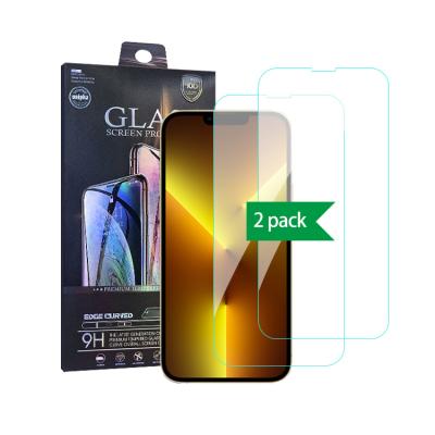 China New 2021 Oleophobic Coating Screen Protector Tempered Glass For iPhone 13 Screen Protector 2 Pack Box Packing for sale