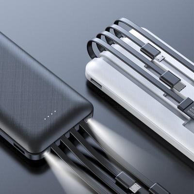 China Built-in Portable 10000mah Bank, 4 USB Cable 10000mah Power Bank Cable CYTLTB-CP6 Mobile Power Charger for sale