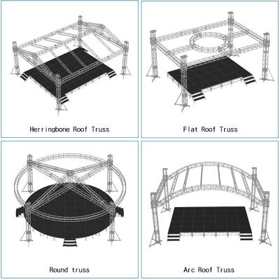 China 6061-T6 / 6082-T6 Portable Aluminum Concert Party Event Mobile Wedding Aluminum Roof Display And Stage Platform for sale