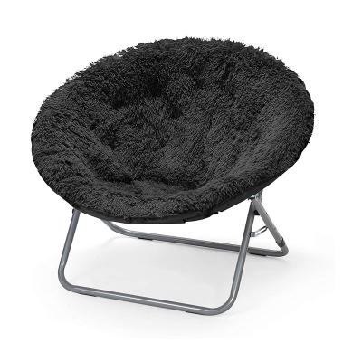 China Fashion Faux Fur Oversized Easy-Carry Saucer Chair, Plush Moon Chair, Cozy Lounge Chair for sale