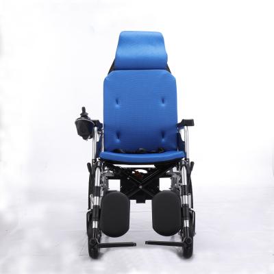 China Disabled Light Weight Power Wheelchair Rear Wheel Llifting Power Wheelchair Big Disabled Bule Color for sale