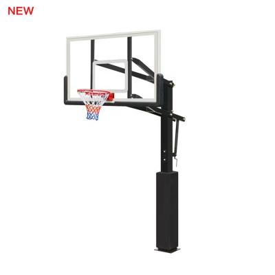 China Tempered Glass/PC Basketball Training Equipment Classic Glass Backboard A-1029I Adjustable Basketball Stand for sale