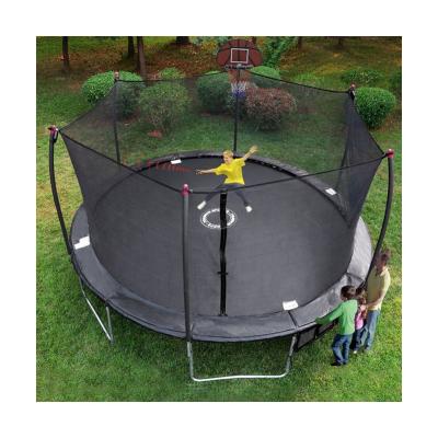 China Assembly SA Jump 10FT Easy Free Backyard Outdoor Trampoline For Adults Kids Soft Edge Jumping With Fence Heads Net Basketball Hoop for sale