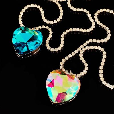 China CLASSIC Heart Of Ocean Female Seven Color Crystal Pendant Necklace For Women Luxury Fashion Jewelry Fine Necklaces Valentine's Day for sale