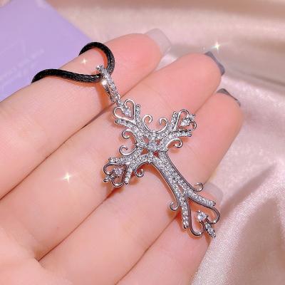 China CLASSIC Cubic Zircon Cross Chain Necklaces Chain Necklace Fashion Pendant CLASSIC Women Girls 13 Luxury Jewelry Gift for sale