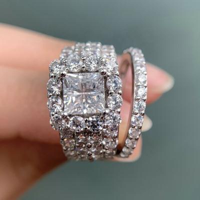 China New Design CLASSIC Women Wedding Engagement Set Lady Rings Noble Jewelry Rings For Party Birthday Gift Statement Accessories for sale