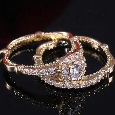 China Ring Set Luxury CLASSIC Feminine Luxury Ring Set Vintage Wedding Band Promise Engagement Rings For Women for sale