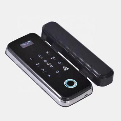 China Aluminum Alloy Fingerprint Touch Keypad Smart Door Lock with Metal Shell and Three Colors for Glass Door Wood Door for sale