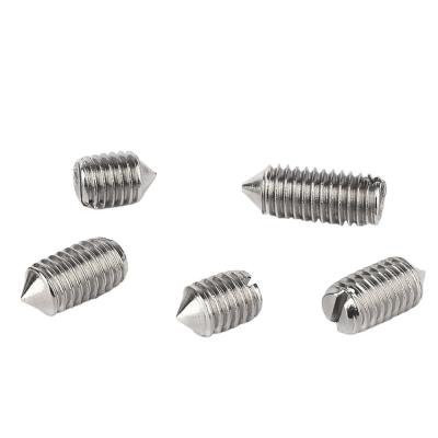 China Factory Low Price Stainless Steel Flat Slotted Set Screw With Taper Point DIN553 for sale