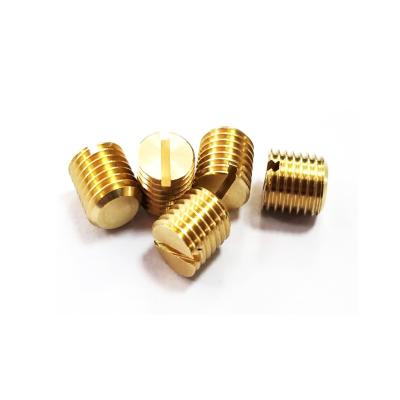 China DIN551 Flat Worm Brass Slotted Screws With Flat Point ISO4766 for sale