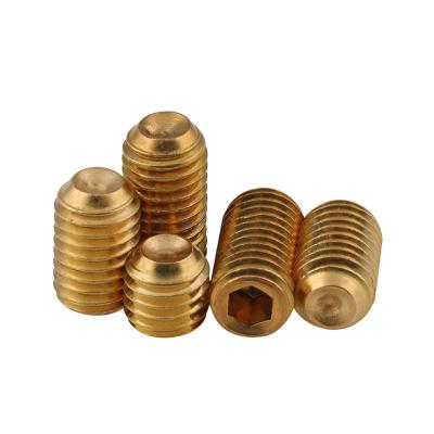 China DIN916 Flat Cup Point Hexagon Socket High Quality Copper Brass Set Screws for sale