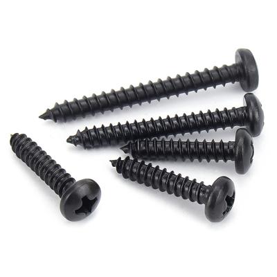 China General Industry Pan Head Phillips Black Tapping Screw M1.2 M1.4 M2 M3 M4 for sale