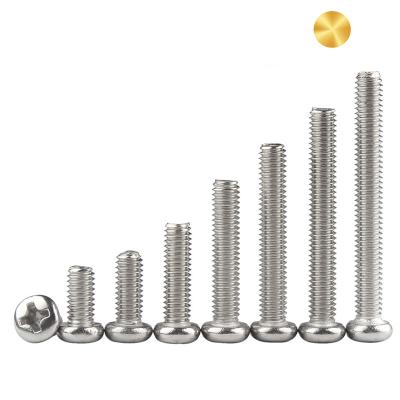 China Stainless Steel Phillips Pan Head Machine Fastener Screw Pan DIN JIS ISO Stainless Steel Cross Recessed Screws for sale