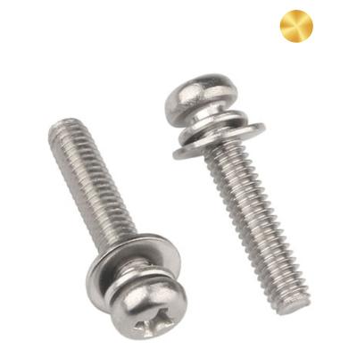 China Hot Sale Metric 304 Stainless Steel Phillips Pan Head Machine Screws M3 M4 M5 M6 M7 M8 With Gaskets for sale