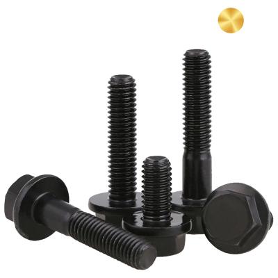 China Electrical Equipment Black Oxide Carbon Steel M12 Hex Flange Bolt 12.9 for sale