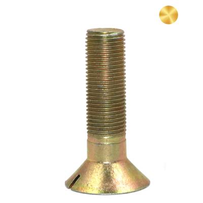 China M3 M4 M5 M6 M8 Carbon Steel Yellow Galvanized Slotted Slotted Flat Head Flat Screw for sale