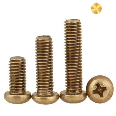 China Pan Factory Stock GB818 Brass Phillips Button Head Screw Cross Recessed Pan Head Machine Screws for sale