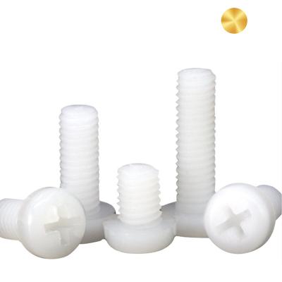 China M2 M2.5 M3 M4 M5 M6 White Plastic Nylon Pan Head Screw Round Head Cross Pan Head Screw for sale