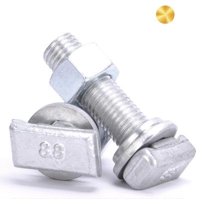 China Electrical Equipment Hot Dipped Galvanized T-bolt With Nut Gasket Spring Washer T-bolt for sale