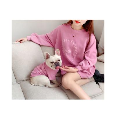 China Stocked Purrini OEM ODM Pet Clothes Dog Matching Shirt Human Luxury Fancy Clothing Owner Cute Bulldog Pet And Human Matching Clothes for sale