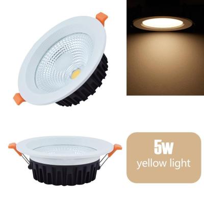 China Hotel Dimmable Recessed Indoor Led Ceiling Downlight COB Spotlight Lamp Light 5W 12W for sale