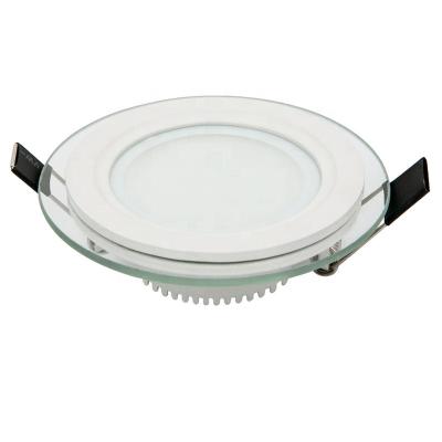 China Indoor Promotion 6W Special Glass Led Recessed Panel Light Round / Square Ceiling Down Lights AC85-265V for sale