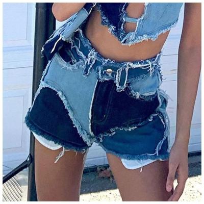 China X01511M Contrast Color Lattice High-waisted Women's Breathable Pants Street Girl Shorts Slim Hot Style Shorts for sale