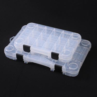 China Fishing Lures Storage BSCI Factory OEM ODM Wholesale High Quality Transparent 18 Compartments Can Be DIY Plastic Fishing Tackle Box Offer To ALDI for sale