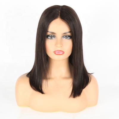 China Bob Straight Tangle Indian Remy Human Hair 5x5 HD Lace Front Closure Free Part Preplucked Middle Part Bob Wig for sale