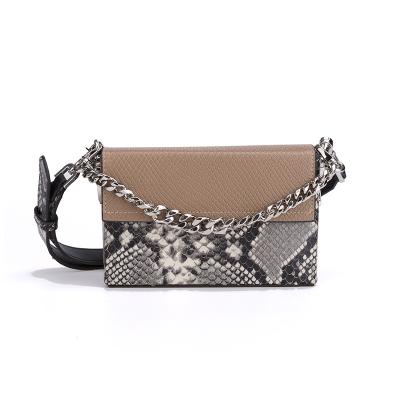 China Genuine Leather Clutch Serpentine Designers Flap Women Box Purses Hard Body / Box Bag & Cross Chained Shoulder Bag Snakeskin Leather - Body Bags for sale