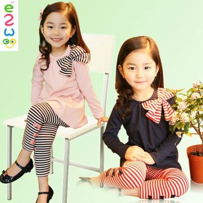 China China wholesale fashion kid casual clothes striped kids sets cotton girls kids clothing sets for wholesale for sale