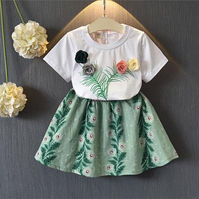 China Indian Casual Clothing Wholesale Premium Soft Dress Matching Skirt And Tops Girls Clothing Sets Children for sale