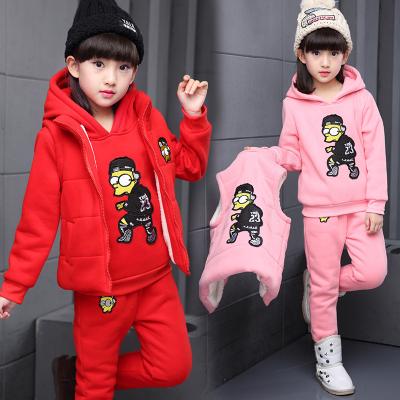 China Korean Wholesale Bangkok Factory Kids Clothes Girls 3 Piece Winter Sets for sale