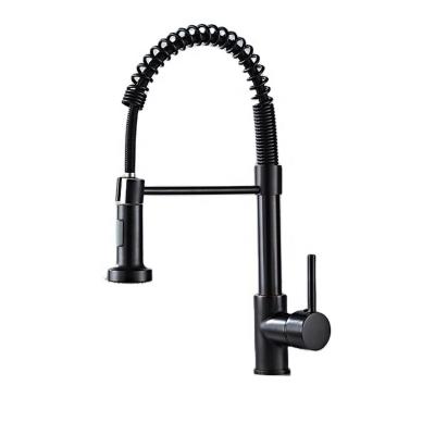 China Pull Out New Modern Spray Style 304 Stainless Steel Matte Black Kitchen Mixer Sink Faucet With Pull Down Sprayer for sale