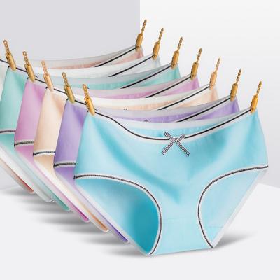 China 2019 New Women's Pants Triangular Pure Cotton Soft Candy Midwaist Ladies' Breathable Underwear for sale