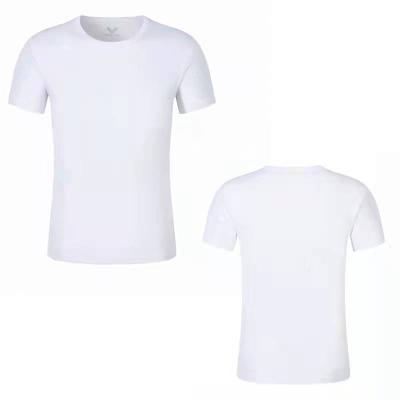 China QUICK DRY cheap custom price white custom logo round neck polyester unisex t-shirt for sale