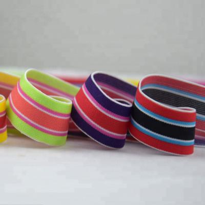 China Sustainable Stock Supply 2CM Colored Stripe Elastic For Children's Underwear for sale