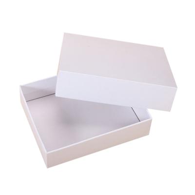 China Recycled Materials Stock White Gift Box Rectangle Gift Box With Lid And Bottom Custom Logo for sale