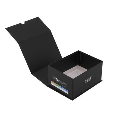 China Recycled Materials Wholesale Custom Black Folding Box Panel Gift Boxes for sale