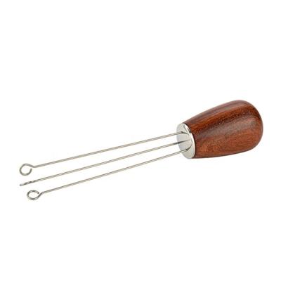 China Wooden Stainless Steel Coffee Bean Press Powder Coffee Tamper Espresso Needle Dispenser for sale